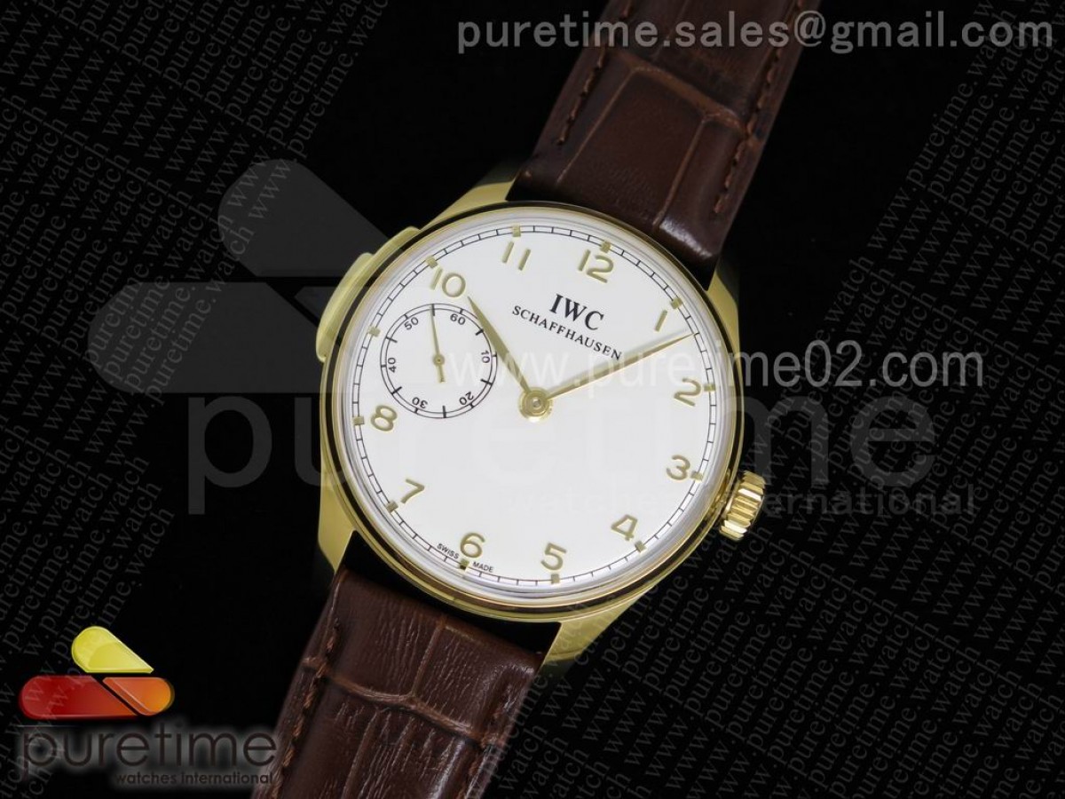 YL공장 IWC 포르투기저 5242 화이트다이얼 옐로우골드  / 가죽 Portuguese YG IW5242 YLF White Dial on Brown Leather Strap A95290