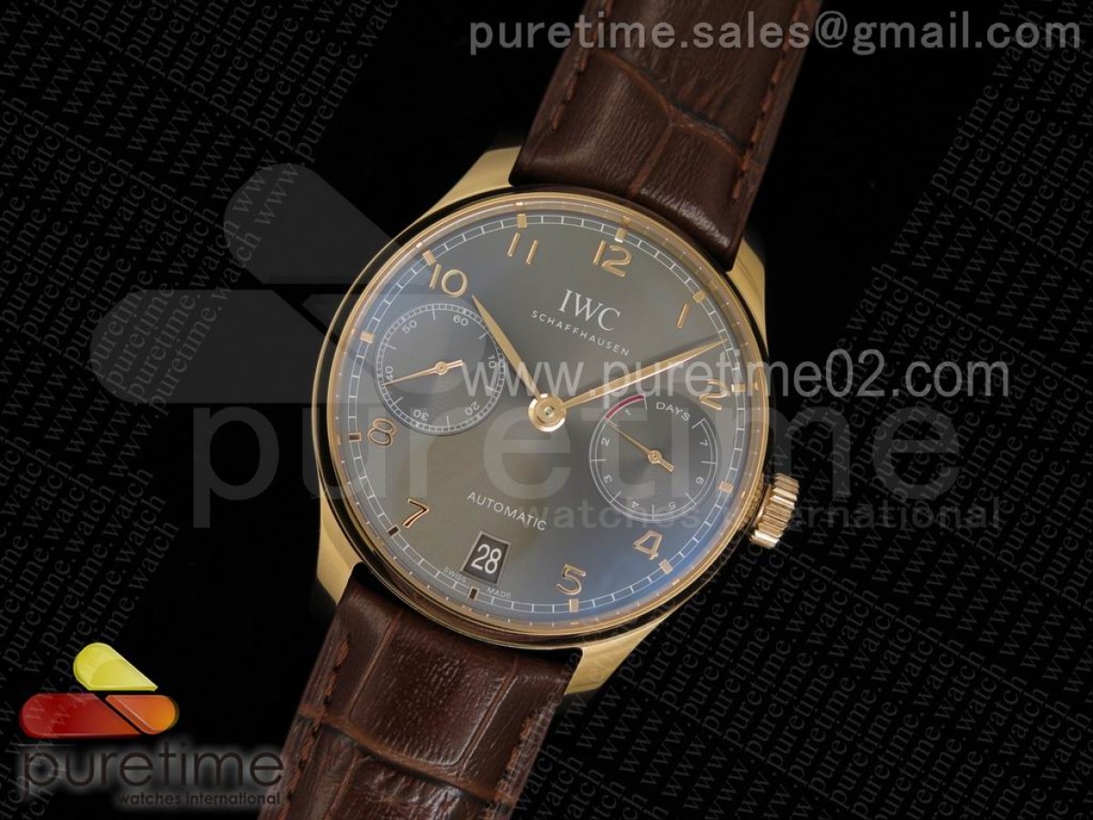 ZF공장 IWC 포르투기저 500702 로즈골드 / 가죽 Portuguese Real PR RG IW500702 ZF 1:1 Best Edition on Brown Leather Strap A52010 V3