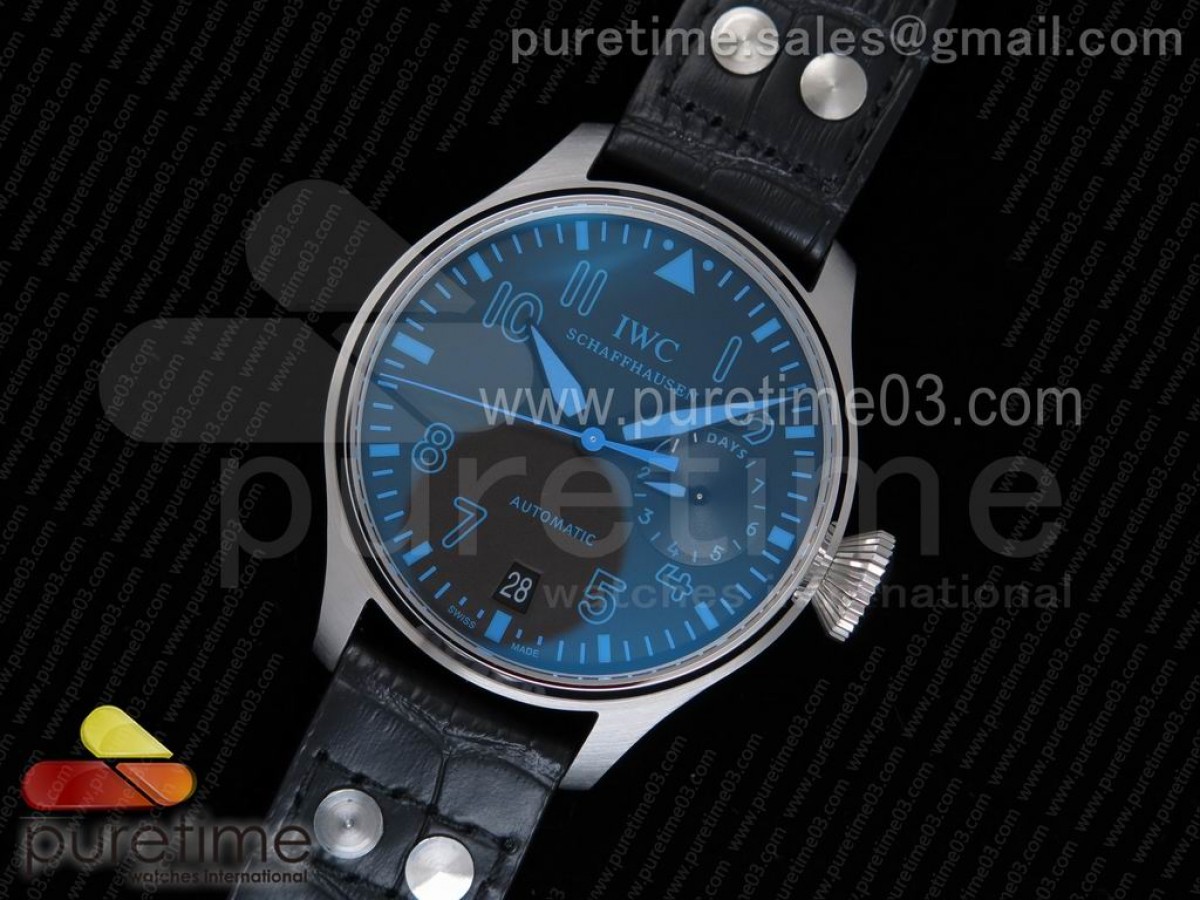 YL공장 IWC 빅파일럿 5009 블랙블루다이얼 / 가죽 Big Pilot Real PR IW5009 SS YLF Black/Blue Dial on Black Leather Strap A51111