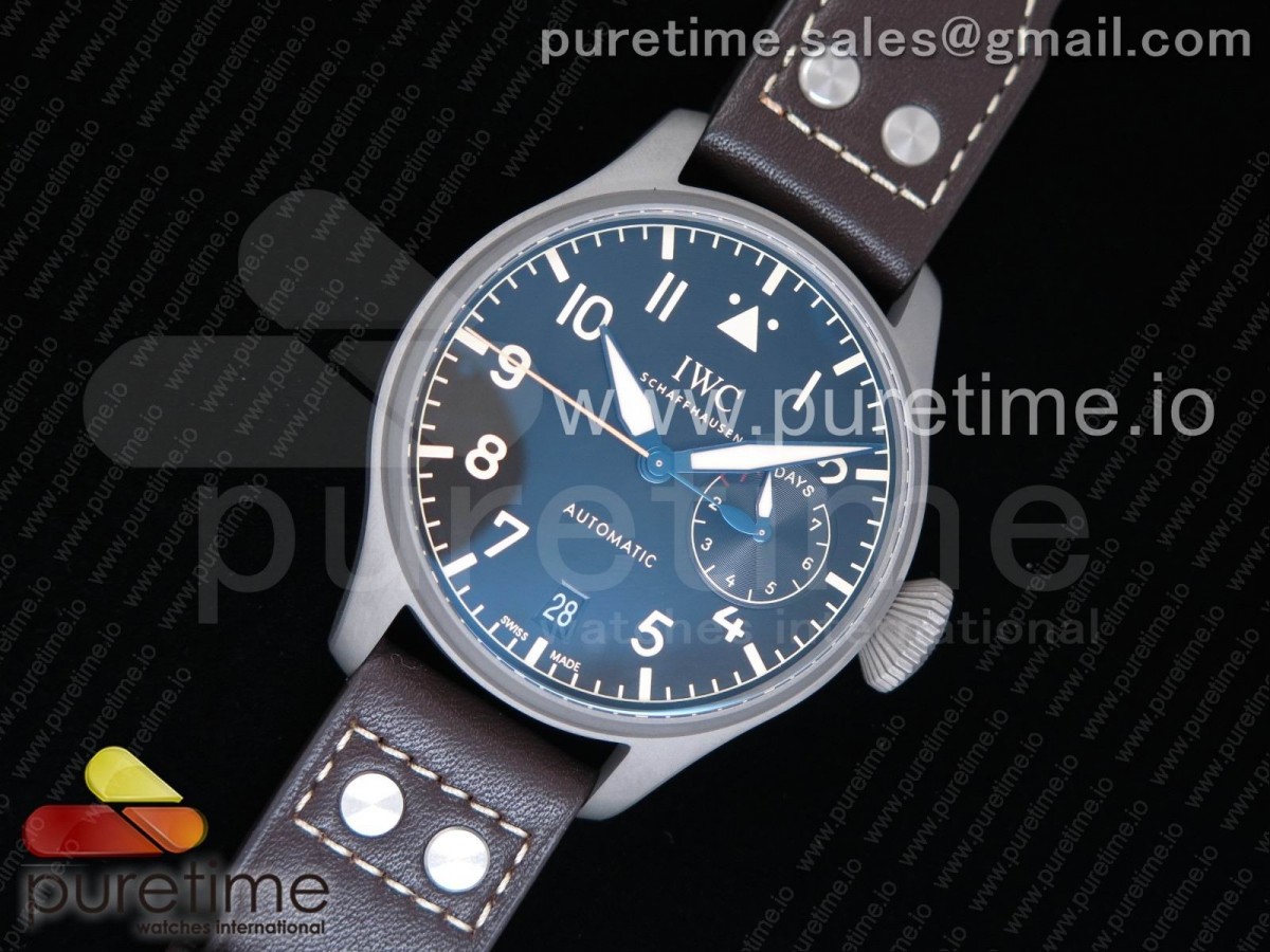 YL공장 IWC 빅파일럿 501004 블랙다이얼 / 가죽 Big Pilot Real PR SS IW501004 YLF Best Edition Black Dial on Brown Leather Strap A51111