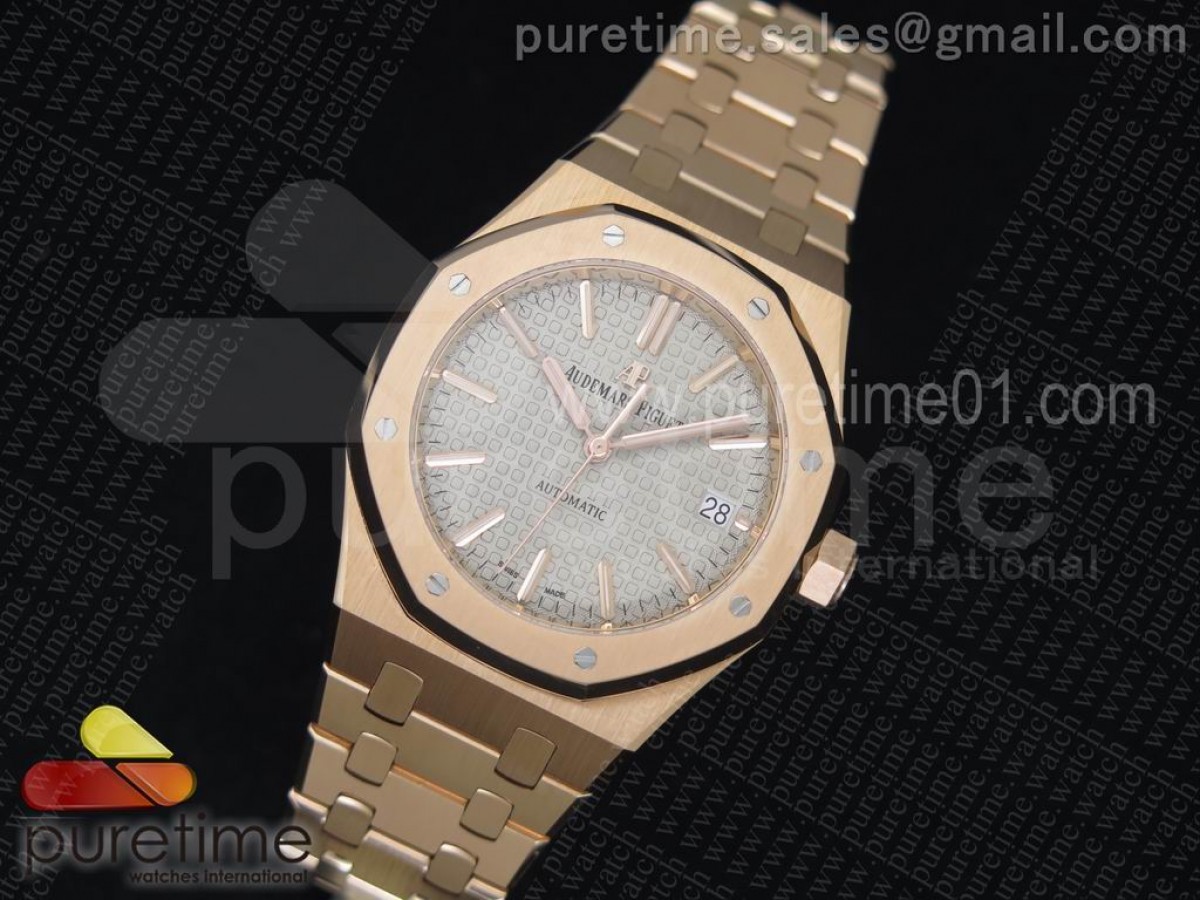 JF공장 오데마피게 로얄오크 37MM 로즈골드 그레이다이얼 / 브슬 Royal Oak 37mm 15450 RG JF 1:1 Best Edition Gray Dial on RG Bracelet A3120