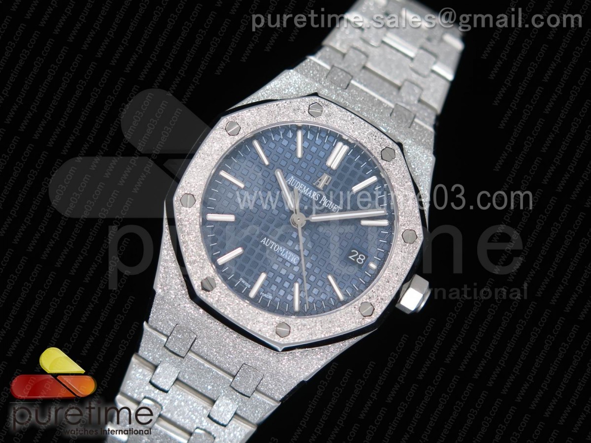 JH공장 오데마피게 로얄오크 37MM 15454 블루다이얼 / 브슬  Royal Oak Frosted Gold 37mm 15454 SS JHF Best Edition Blue Dial on SS Bracelet A3120