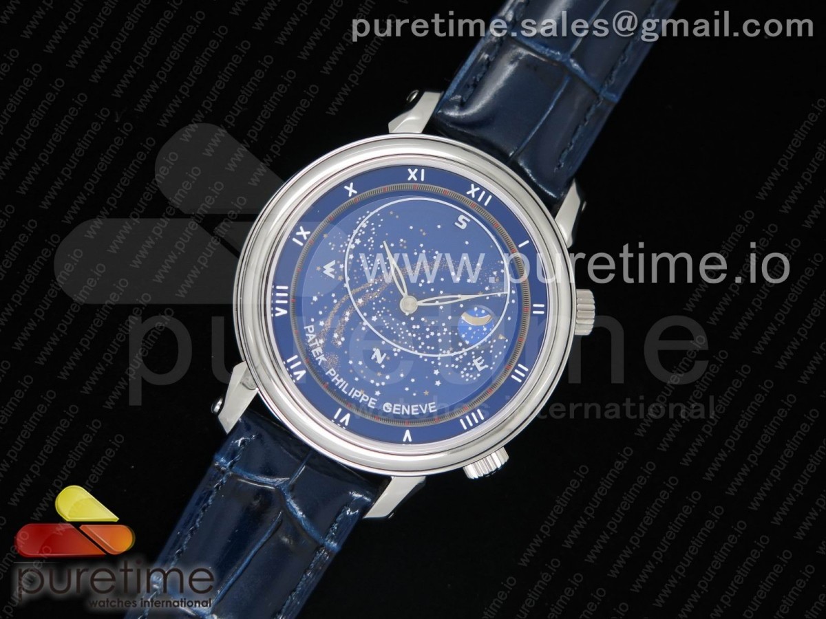 TW공장 파텍필립 그랜드 컴플리케이션즈 블루다이얼 / 가죽 Grand Complications 6104P Moon SS TWF Blue Dial on Blue Leather Strap A240