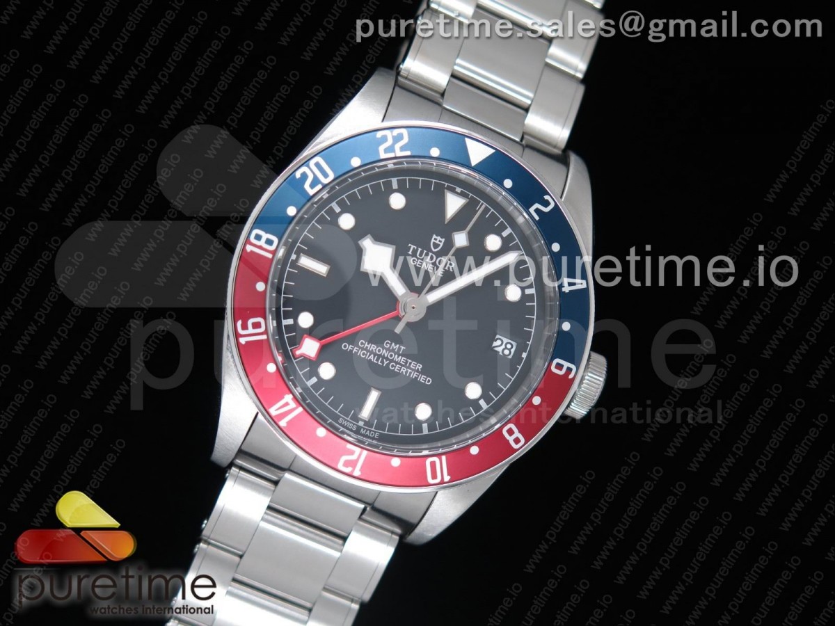 TW공장 튜더 블랙베이 GMT 펩시 블루/레드 / 브슬 Black Bay GMT Pepsi Blue/Red Bezel TWF Best Edition on SS Bracelet A2836