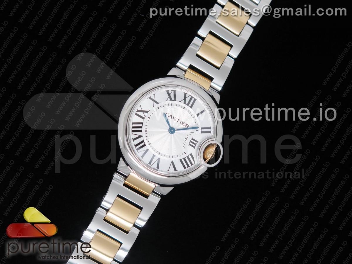 AF공장 발롱블루 33MM 콤비 Ballon Bleu 33mm SS/RG AF 1:1 Best Edition White Textured Dial on SS/RG Bracelet Jap Quartz