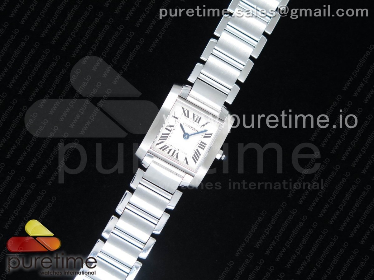 K11공장 까르띠에 탱크 프랑세즈 20.3MM Tank Francaise Ladies 20.3mm SS K11F Best Edition White Dial on SS Bracelet Ronda Quartz