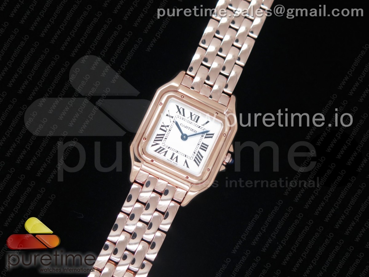 K11공장 까르띠에 팬더 레이디 27MM  Panthère Secrete Ladies 27mm RG K11 1:1 Best Edition White Dial Diamonds Bezel on RG Bracelet Ronda Quartz