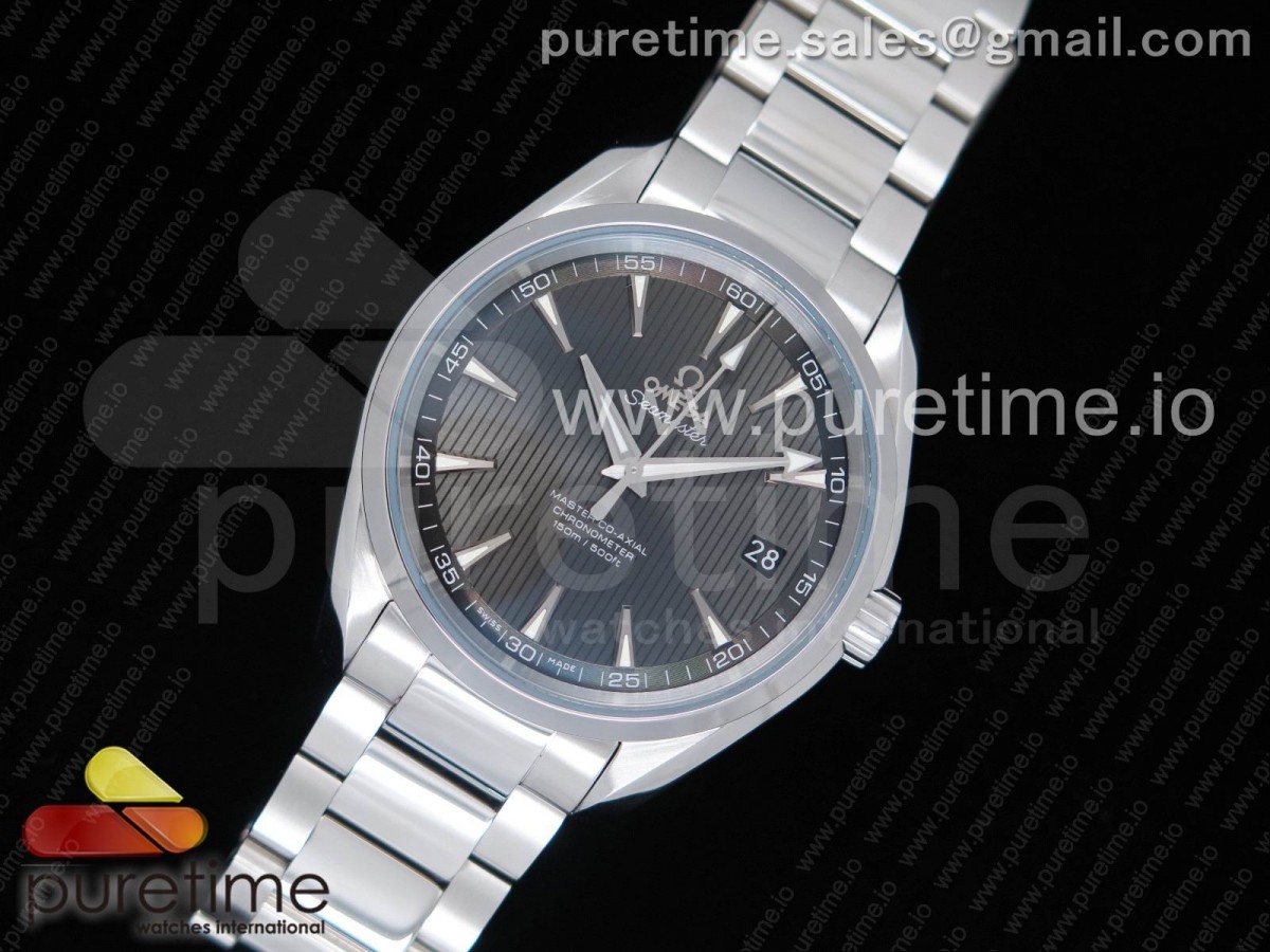 VS공장 오메가 그레이 다이얼 아쿠아테라 150M Aqua Terra 150M SS VSF 11 Best Edition Gray Textured Dial on SS Bracelet A8500 Super Clone
