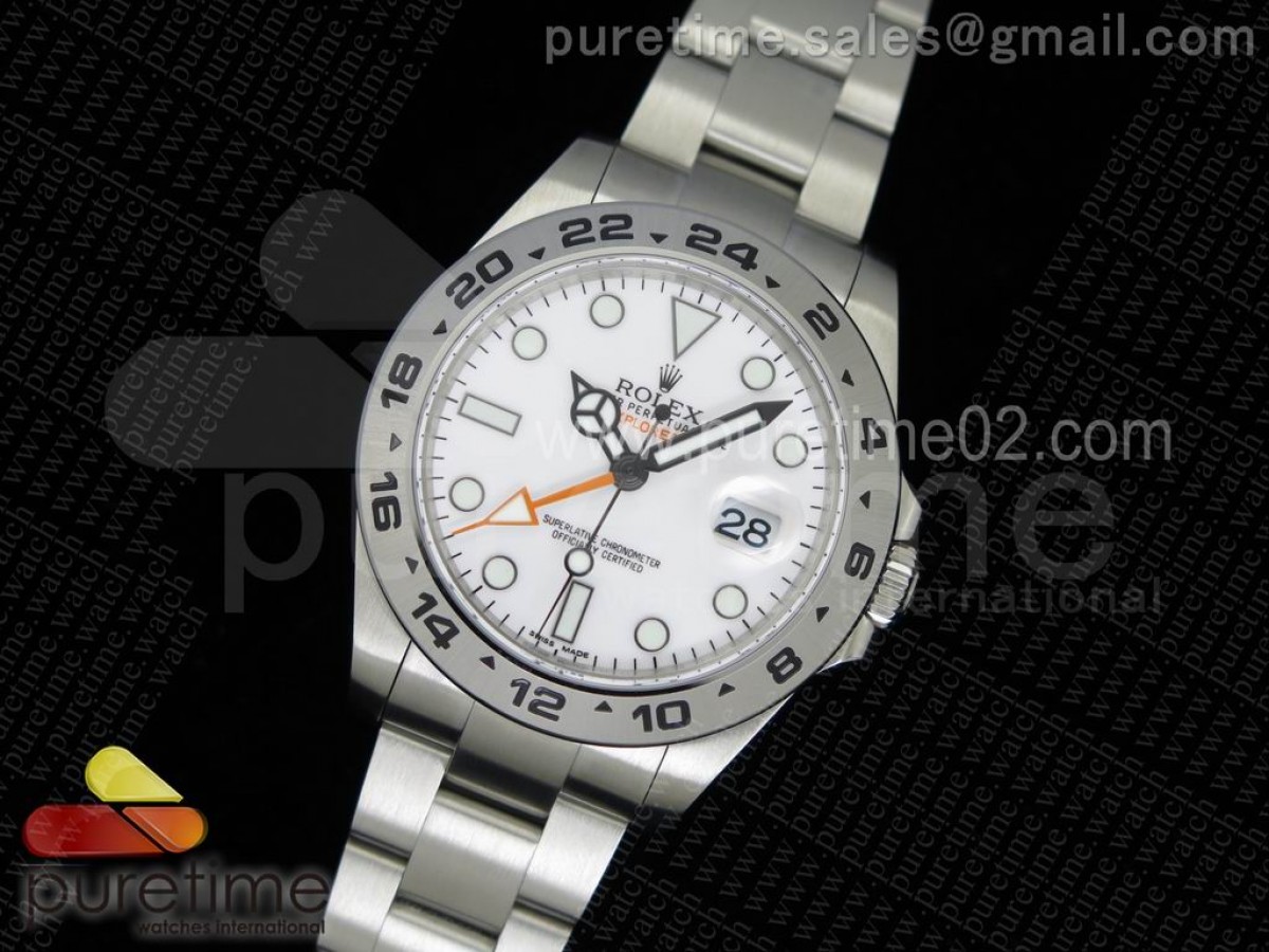 눕공장 롤렉스 익스플로러2 42 화이트 다이얼 Explorer II 42mm 216570 1:1 Noob Best Edition White Dial A3187 (Correct Hand Stack)