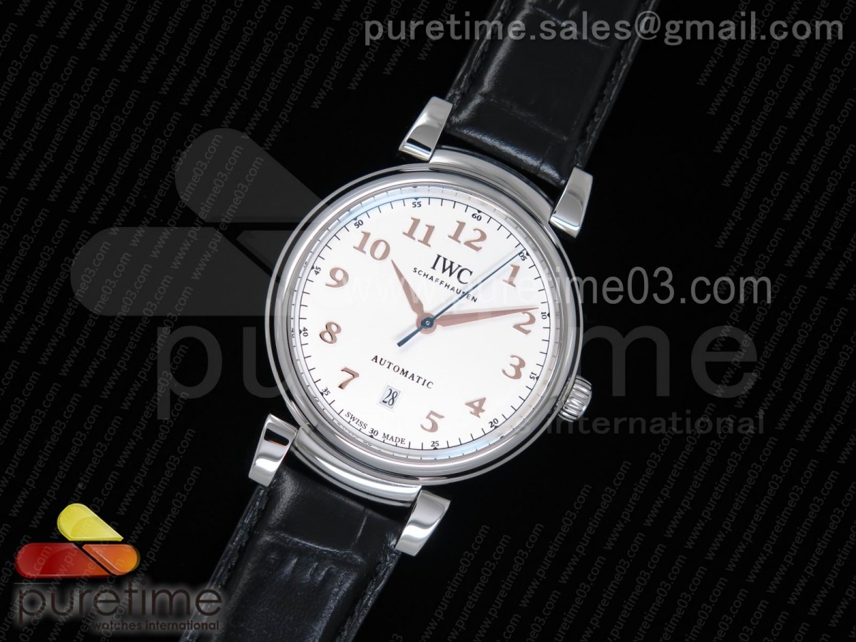 TW공장 IWC 다빈치 IW3566010 화이트 다이얼 Da Vinci IW356601 SS TW 1:1 Best Edition White Dial on Black Leather Strap A2892