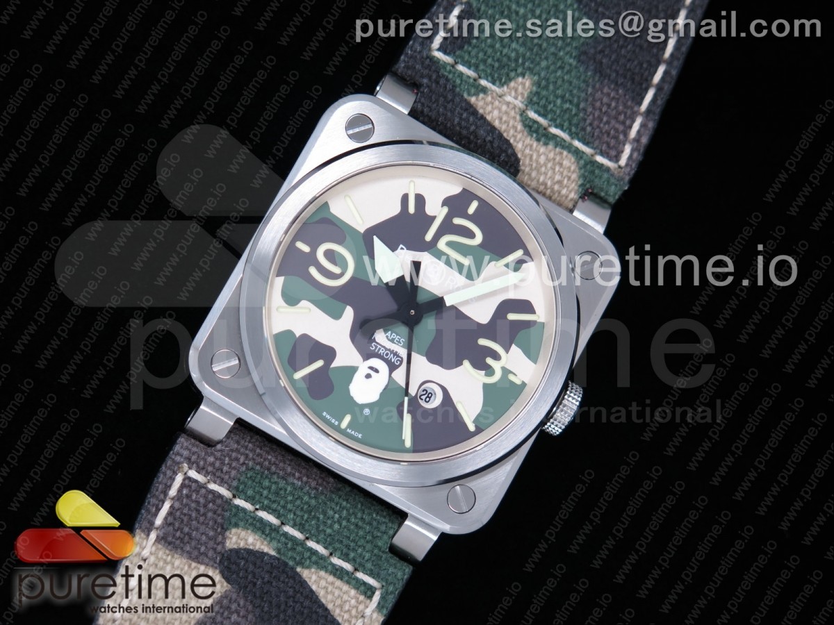 벨앤로스 BR03-92 스틸 카모플라쥬 에이프다이얼 카모스트랩 BR 03-92 Steel 11 Best Edition Camouflage Apes Dial on Camouflage Nylon Strap MIYOTA 9015 V3
