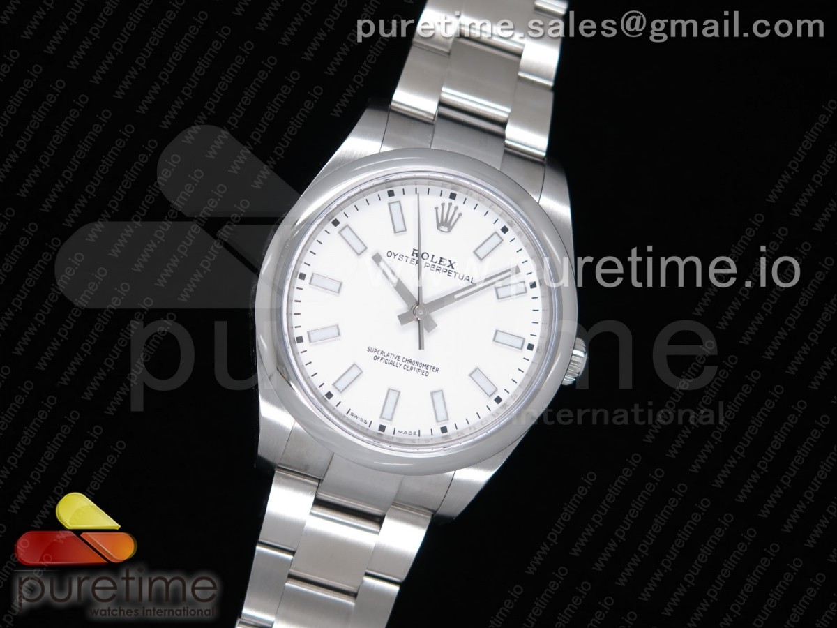 GM공장 롤렉스 오이스터퍼페츄얼 39MM 904L 스틸 화이트다이얼 / Oyster Perpetual 39mm 114300 GMF Best Edition White Dial on SS Bracelet SA3132