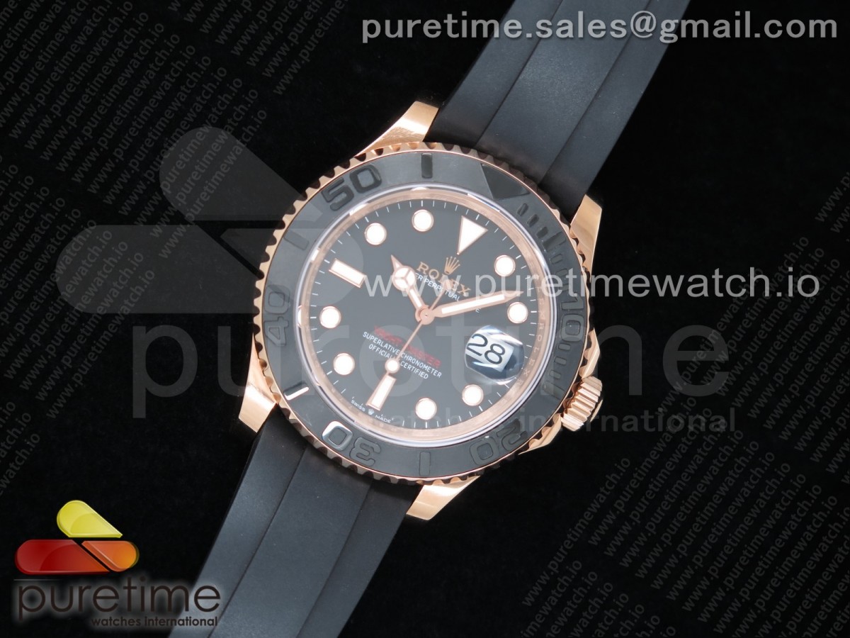 GM공장 롤렉스 요트마스터 에버로즈골드 / Yacht-Master 126655 GMF 11 Best Edition 3D Black Ceramic Bezel on Black Rubber Strap SA3235