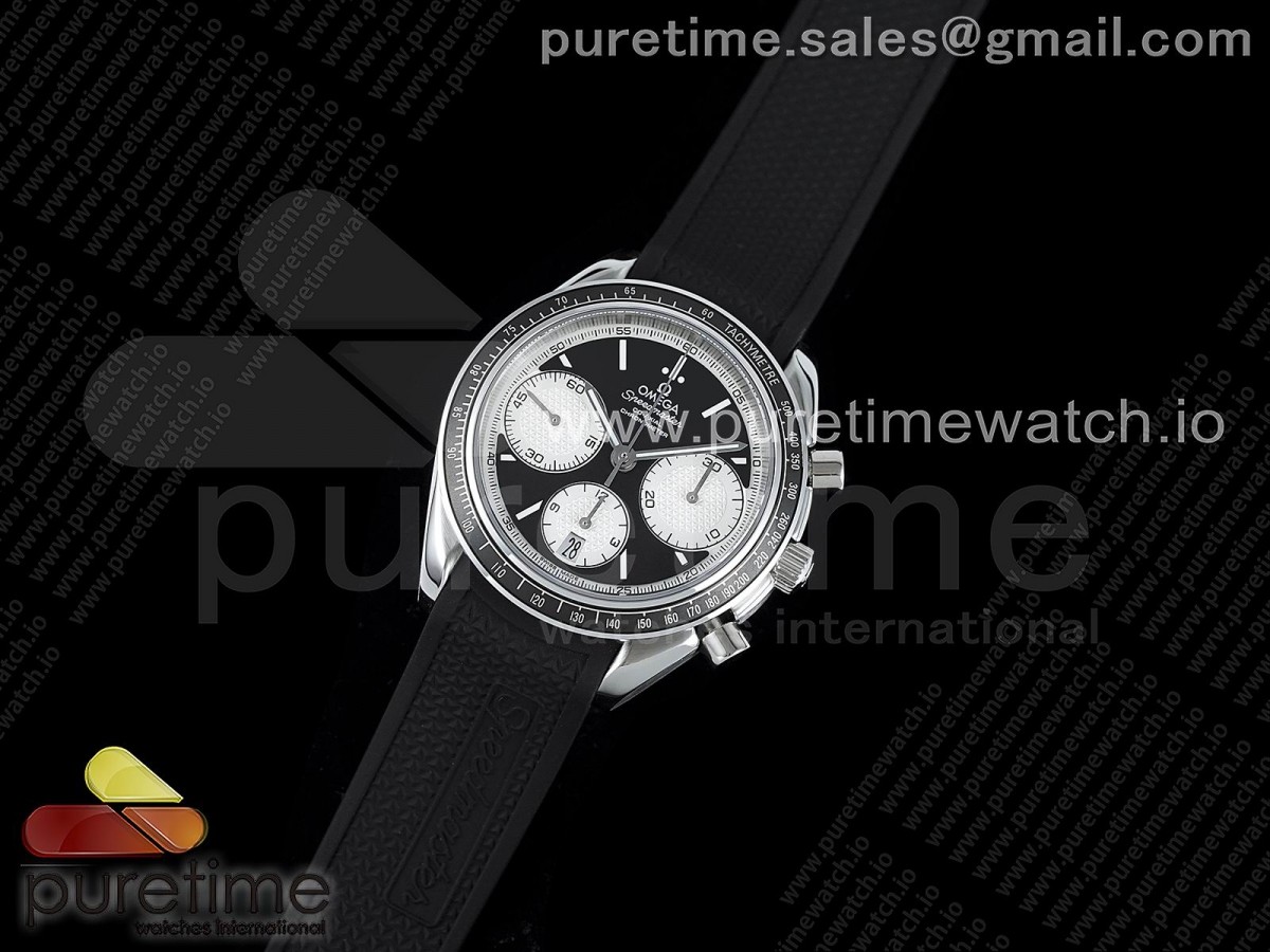 HR공장 오메가 스피드마스터 레이싱 마스터 블랙화이트다이얼 / Speedmaster Racing Master SS HRF Maker Black/White Dial on Black Rubber Strap A7750