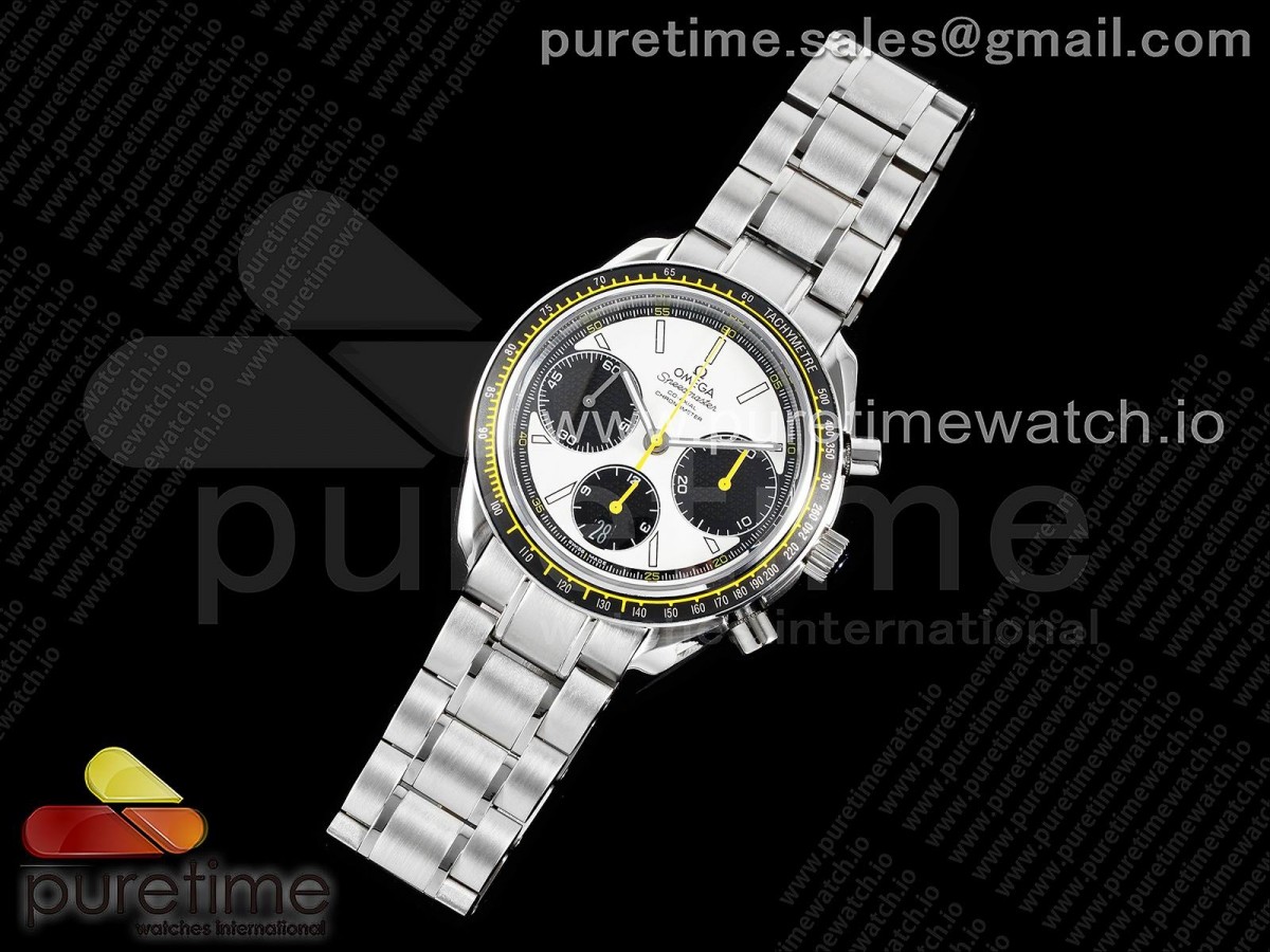 HR공장 오메가 스피드마스터 레이싱마스터 화이트/블랙다이얼 브슬 / Speedmaster Racing Master SS HRF 1:1 Best Edition White/Black Dial on SS Bracelet A7750