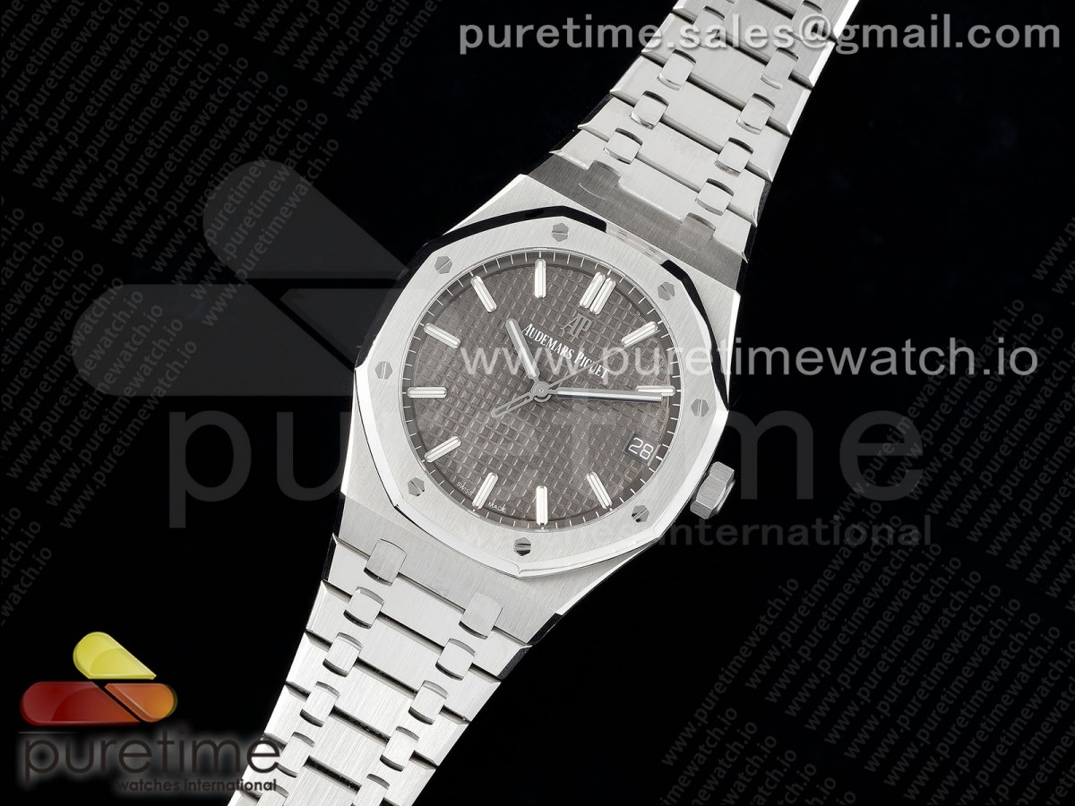 ZF공장 오데마피게 로얄오크 15500/41미리 최신 Royal Oak 41mm 15500 SS ZF 11 Best Edition Gray Textured Dial on SS Bracelet A4302 Super Clone
