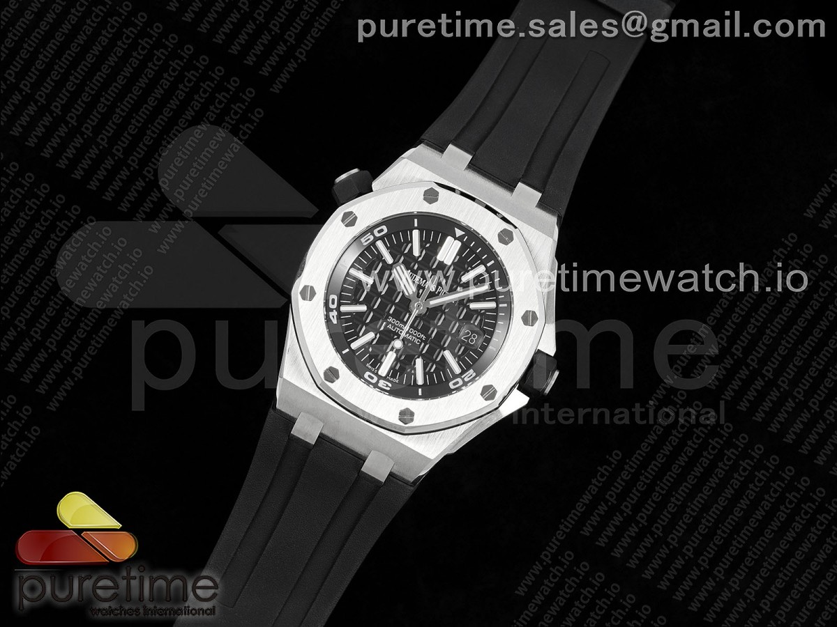 APSF공장 오데마피게 로얄오크 오프쇼어 다이버 15703 블랙다이얼 블랙러버스트랩 Royal Oak Offshore Diver 15703 APSF 11 Best Edition Black Dial on Black Rubber Strap MIYOTA9015