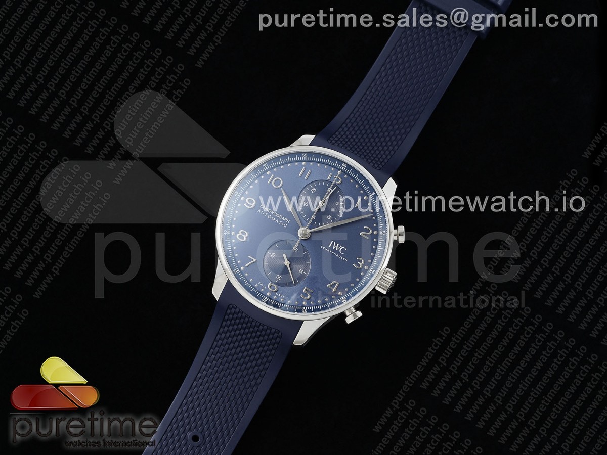 Z+F공장 IWC 파일럿 포르투기저 크로노 블루다이얼 블루러버스트랩 Portuguese Chrono IW3716 Z+F 11 Best Edition Blue Dial on Blue Rubber Strap A69355