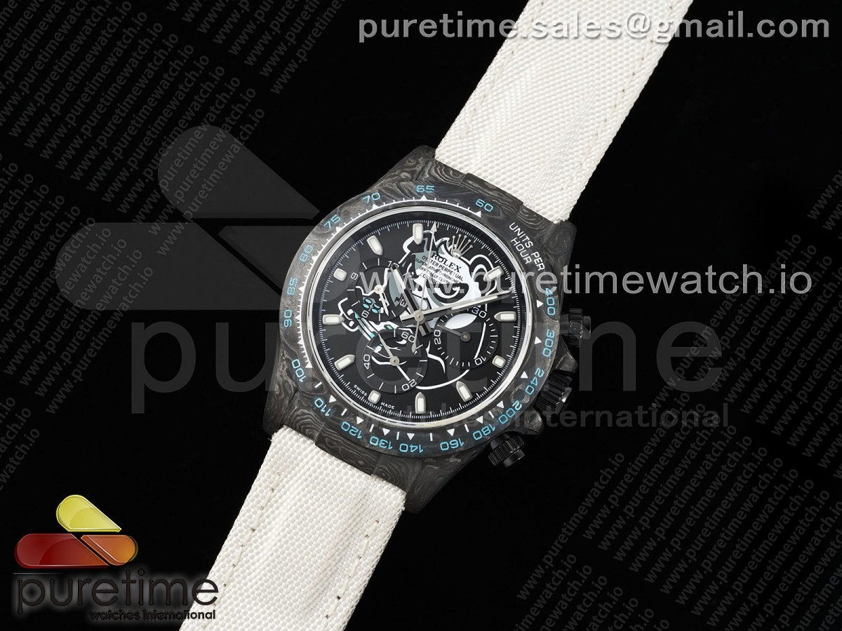 Daytona DIW Carbon Noob 11 Best Edition Panda Dial on White Nylon Strap SA4130 V2