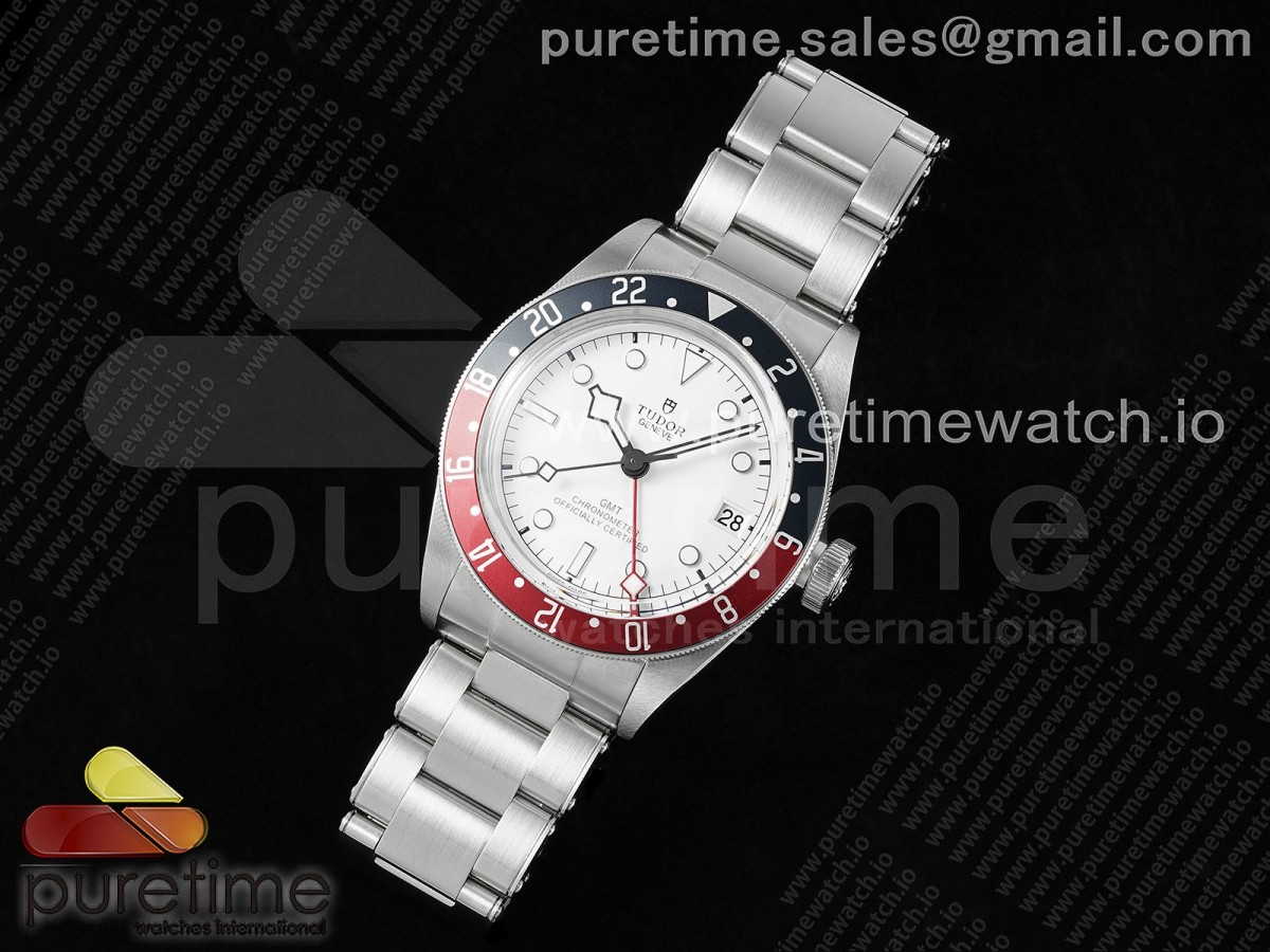 ZF공장 튜더 블랙베이 지엠티 Black Bay GMT Pepsi BlueRed Bezel ZF 11 Best Edition White Dial on SS Bracelet A2836