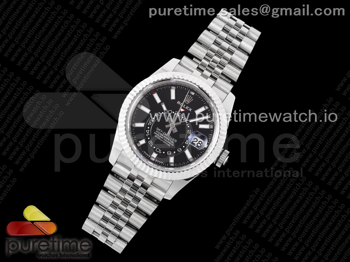 ZF공장 롤렉스 스카이드웰러쥬빌레 Sky-Dweller 326934 904L SS ZF 11 Best Edition Black Dial on SS Jubilee Bracelet A2824