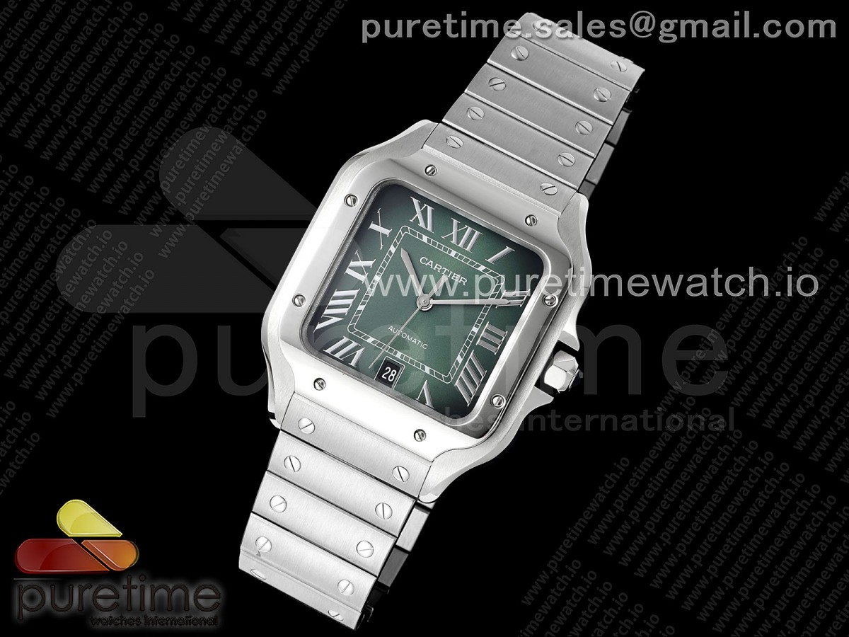 AF공장 까르띠에 산토스 라지 40미리 그린다이얼 스마트링크스틸브레이슬릿 Santos de Cartier 40mm SS AF 11 Best Edition Green Dial on SS SmartLinks Bracelet MIYOTA 9015
