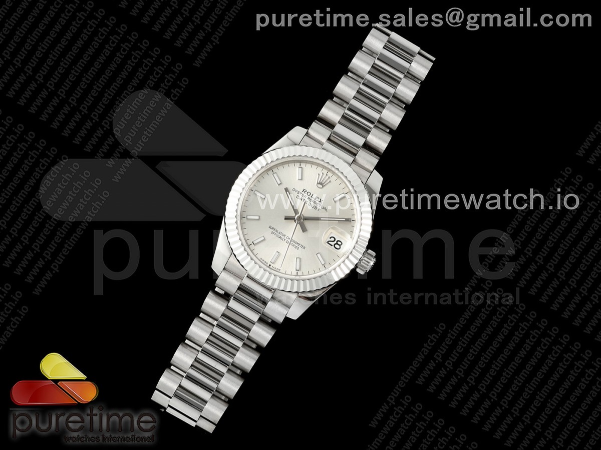 GMF공장 롤렉스 데이저스트 레이디 31미리 실버다이얼 프레지던트스틸브레이슬릿 DateJust 31 Ladies 278289 GMF Silver Stick Dial on SS President Bracelet A2824