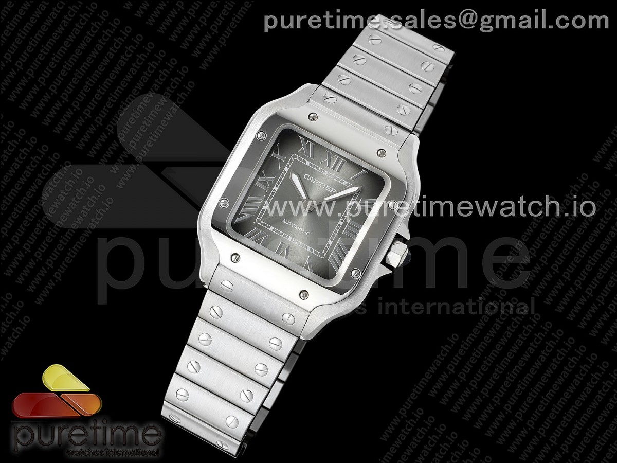 AF공장 까르띠에 산토스 미듐 35미리 그레이다이얼 스마트링크스틸브레이슬릿 Santos de Cartier 35mm SS AF 11 Best Edition Gray Dial on SS SmartLinks Bracelet MIYOTA 9015