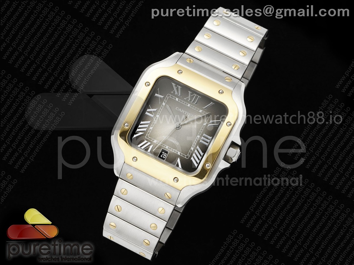 BV공장 까르띠에 산토스 40미리 라지사이즈 Santos de Cartier 40mm SSYG BVF 11 Best Edition Gray Dial on SSYG SmartLinks Bracelet MIYOTA 9019