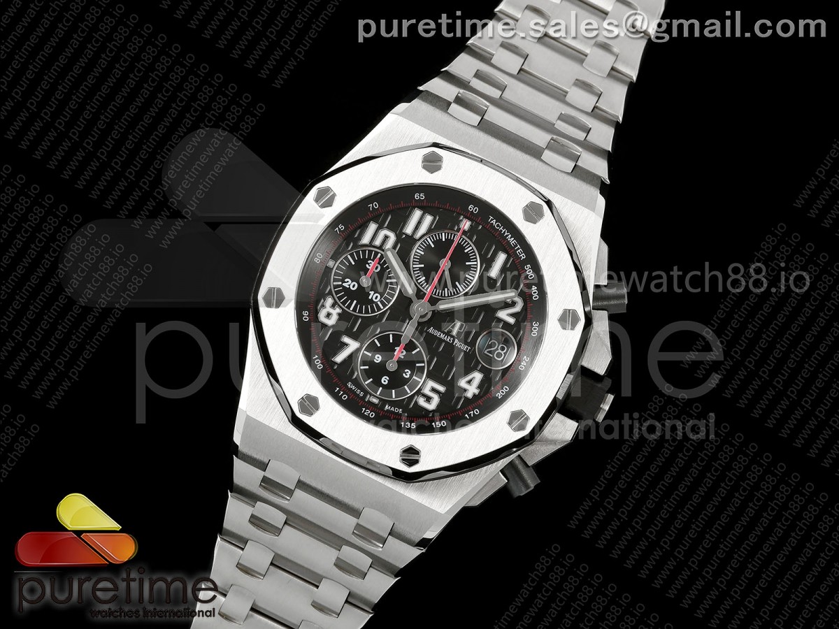 TKF공장 오데마피게 로얄오크 오프쇼어 42미리 블랙씸즈 블랙다이얼 스틸브레이슬릿 Royal Oak Offshore 42mm Black Themes SS TKF Best Edition Black Dial on SS Bracelet A7750