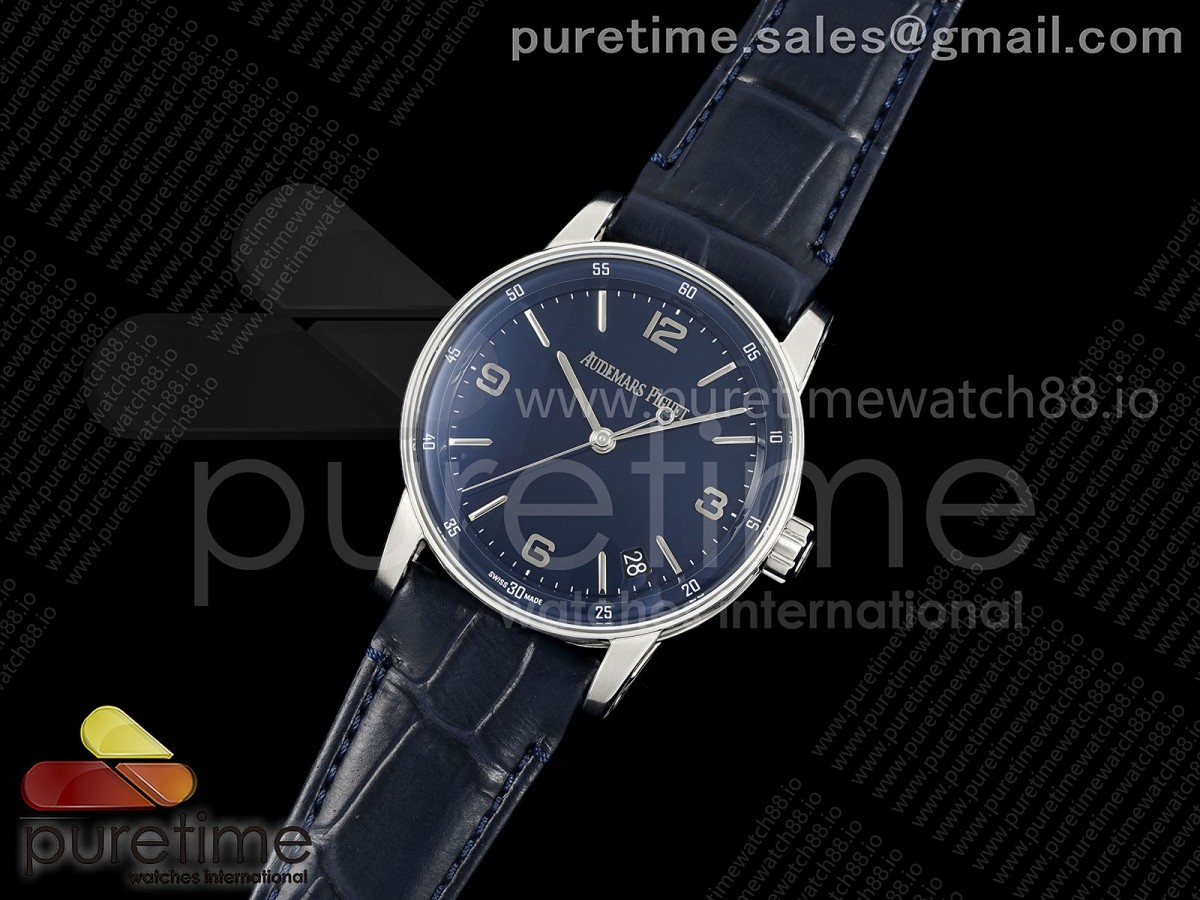 APSF공장 오데마피게 코드 11.59 15210 블루다이얼 블루가죽스트랩 Code 11.59 SS 15210 APSF 11 Best Edition Blue Dial on Blue Leather Strap SA4302 Super Clone