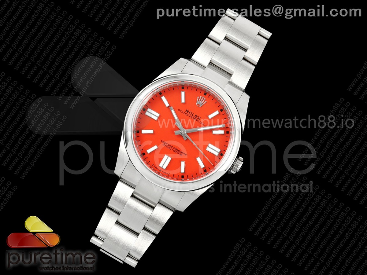 EWF공장 롤렉스 오이스터 퍼페츄얼 레드다이얼 스틸브레이슬릿 Oyster Perpetual 124300 41mm EWEF 1:1 Best Edition 904L Steel Red Dial A3230