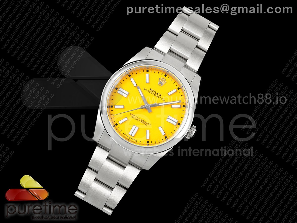 EWF공장 롤렉스 오이스터 퍼페츄얼 옐로우다이얼 스틸브레이슬릿 Oyster Perpetual 124300 41mm EWEF 11 Best Edition 904L Steel Yellow Dial A3230