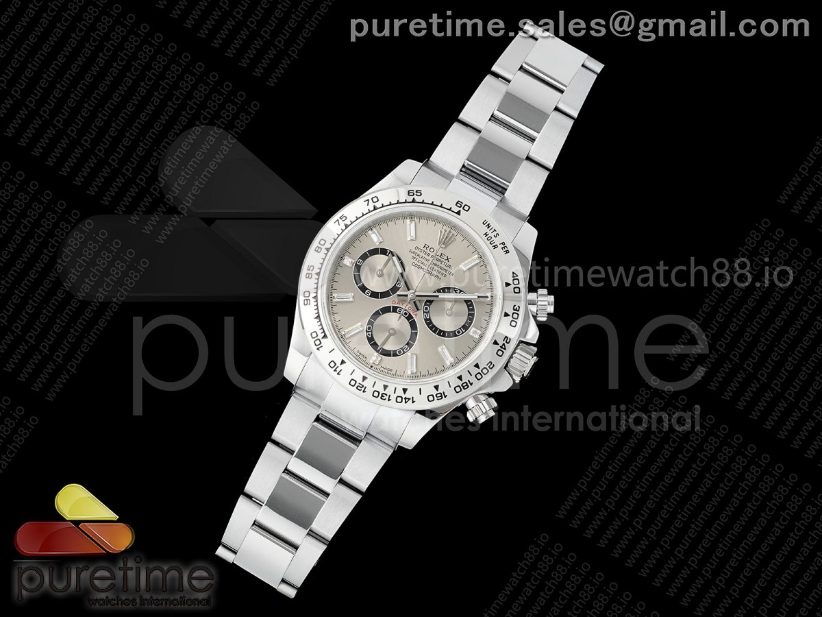 QF공장 데이토나 텅스텐 V6최신버전 실버 바게뜨 Daytona 126509 QF 11 Best Edition Gray Crystal Dial on Bracelet SH4131 V6 (Gain Weight)