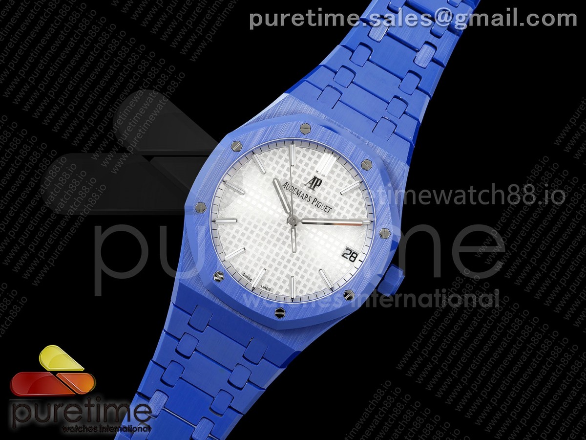 APSF공장 오데마피게 로얄오크 15500 블루세라믹 실버다이얼 세라믹브레이슬릿 Royal Oak 15500 Blue Ceramic APSF 11 Best Edition Silver Dial on Blue Ceramic Bracelet SA4302 Super Clone