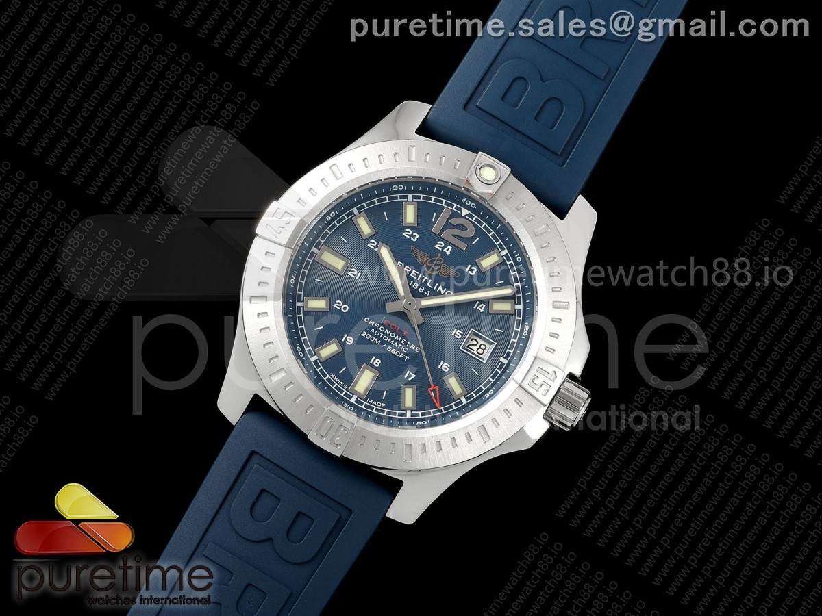 TF공장 콜트 44미리 COLT AUTOMATIC 44MM SS TF 11 BEST EDITION BLUE DIAL ON BLUE RUBBER STRAP A2824 V2