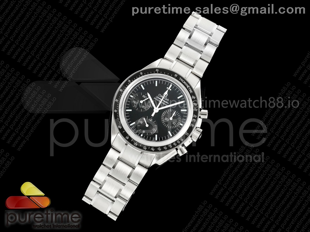 OMF공장 오메가 스피드마스터 문워치 프로페셔널 크로노 블랙다이얼 스틸브레이슬릿 Speedmaster Moonwatch Professional OMF 11 Best Edition Black Dial Manual Winding Chrono Movement