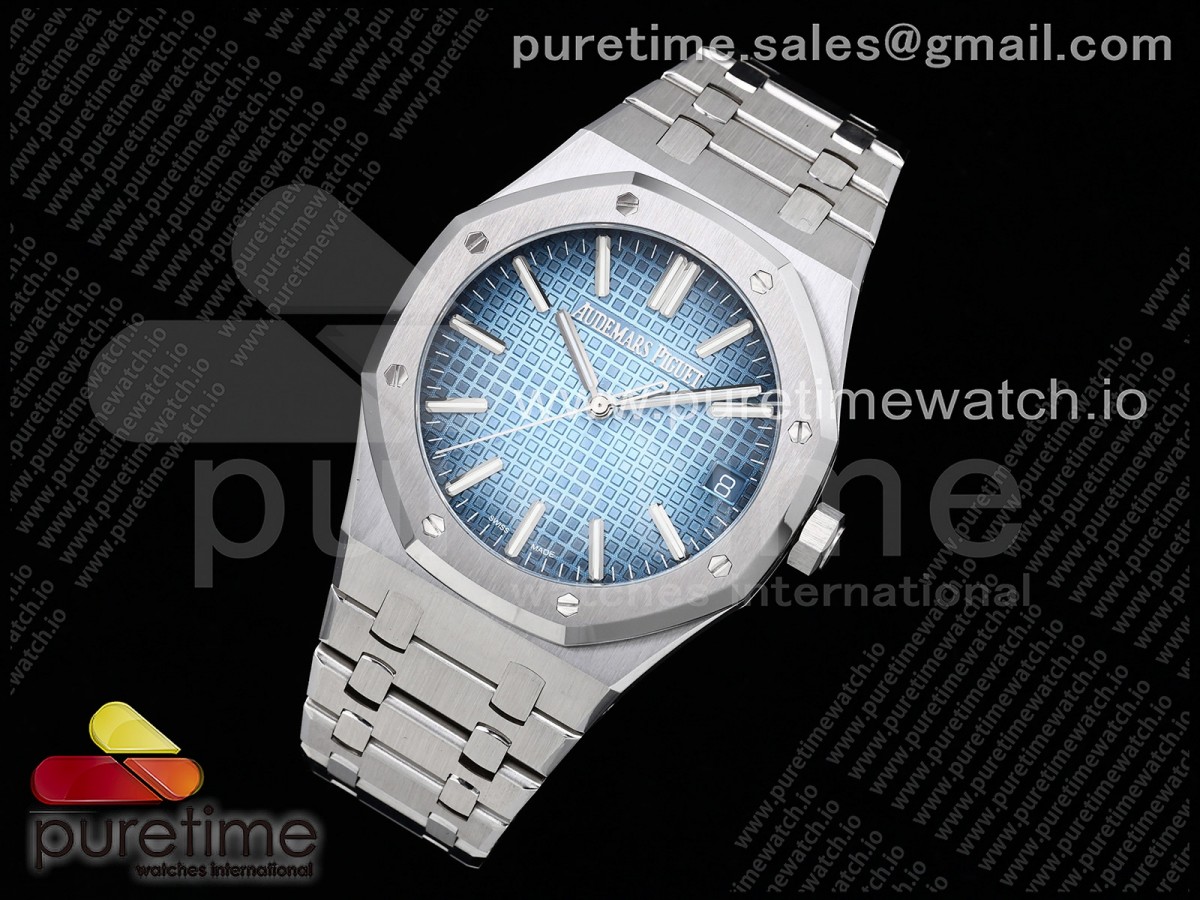 ZF공장 V3 오데마피게 로얄오크 15510 아이스블루텍스쳐다이얼 스틸브레이슬릿 Royal Oak 41mm 15510BC SS ZF 11 Best Edition Ice Blue Textured Dial on SS Bracelet SA4302 Super Clone V3
