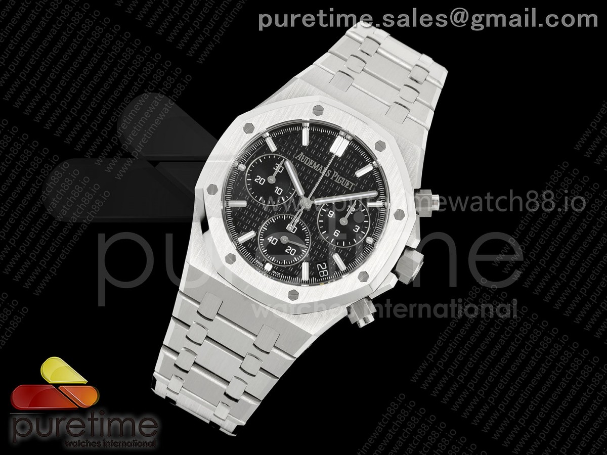 TOPF공장 오데마피게 로얄오크 크로노26240 블랙다이얼 스틸브레이슬릿 Royal Oak Chrono 26240 SS TOP 11 Best Edition Black Dial on SS Bracelet DD4401 Super Clone