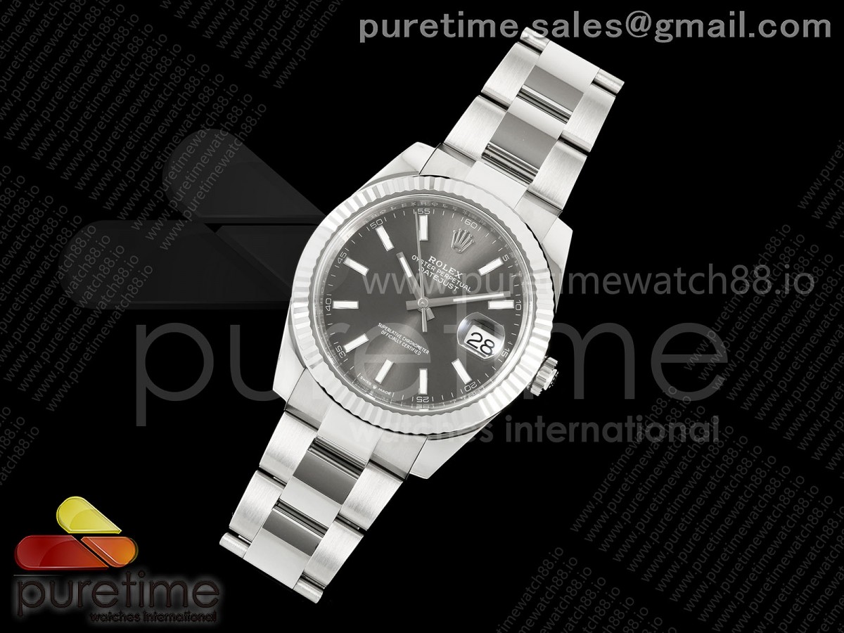 DateJust 41 126334 904L SS VF 11 Best Edition Gray Stick Dial on Oyster Bracelet DD3235