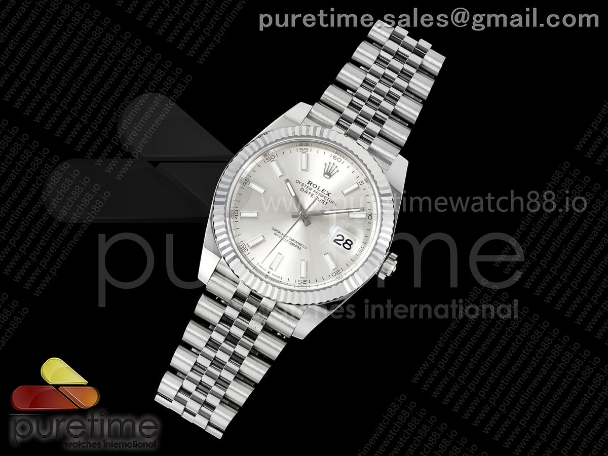 Clean Plus공장 로렉스 데이저스트 41mm 실버 바인덱스 쥬빌레DateJust 41 126334 Clean Plus 11 Best Edition 904L Steel Silver Stick Dial on Jubilee Bracelet DD3235