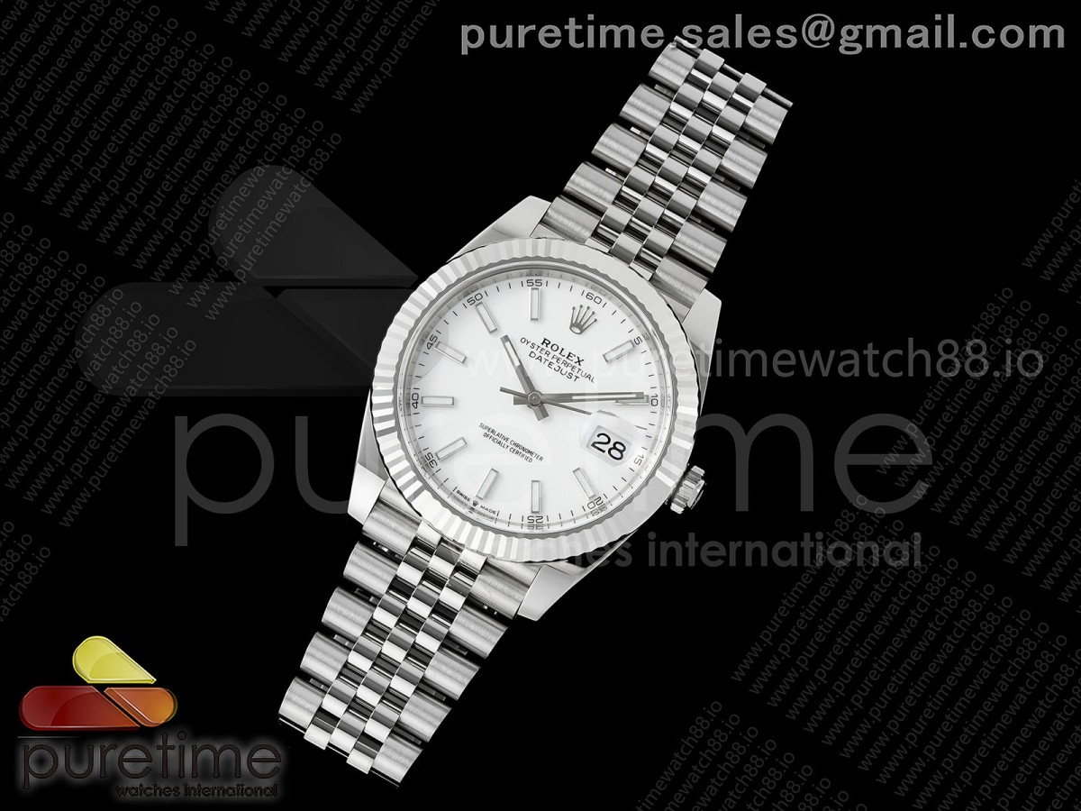 Clean Plus공장 롤렉스 데이저스트 41 화이트 바인덱스 126334 DateJust 41 126334 Clean Plus 11 Best Edition 904L Steel White Stick Dial on Jubilee Bracelet DD3235