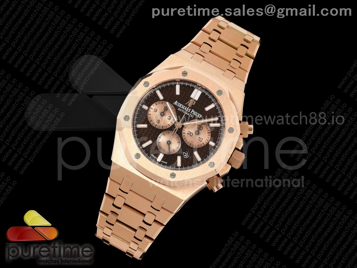 APSF공장 오데마피게 로얄오크 크로노 26331 로즈골드 브라운/로골다이얼 스틸브레이슬릿 Royal Oak Chrono 26331 RG APSF 11 Best Edition BrownRG Dial on RG Bracelet A2385