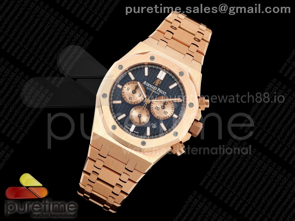 APSF공장 오데마피게 로얄오크 크로노 26331 로즈골드 블루/로골다이얼 스틸브레이슬릿 Royal Oak Chrono 26331 RG APSF 11 Best Edition BlueRG Dial on RG Bracelet A2385