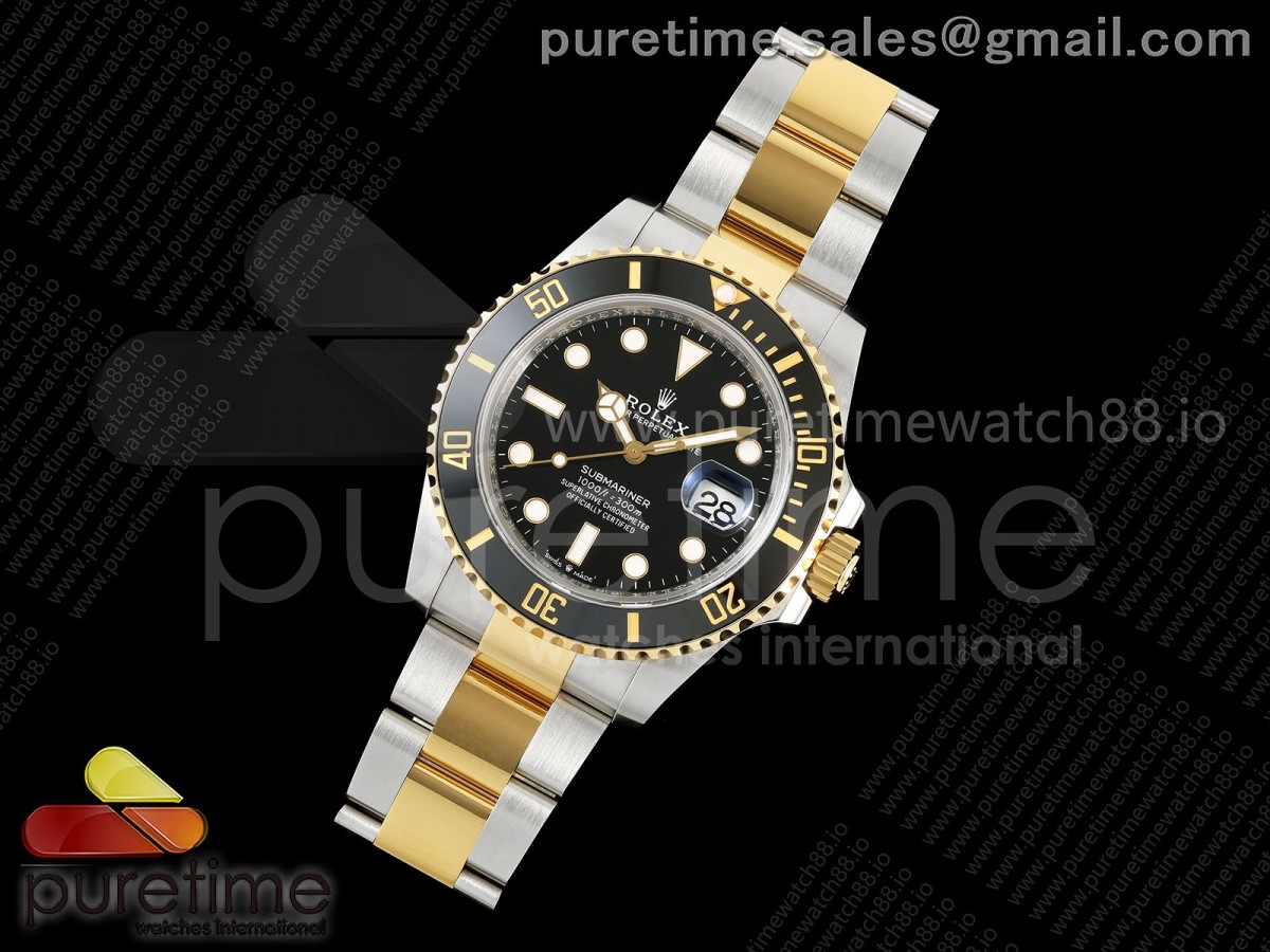 RCF공장 롤렉스 서브마리너 41미리 옐로우골드콤비 블랙다이얼 스틸브레이슬릿 175g Submariner 41mm 126613 LN SSYG Black Ceramic RCF 11 Best Edition 904L SS Case and Bracelet VR3235 (Weighted)