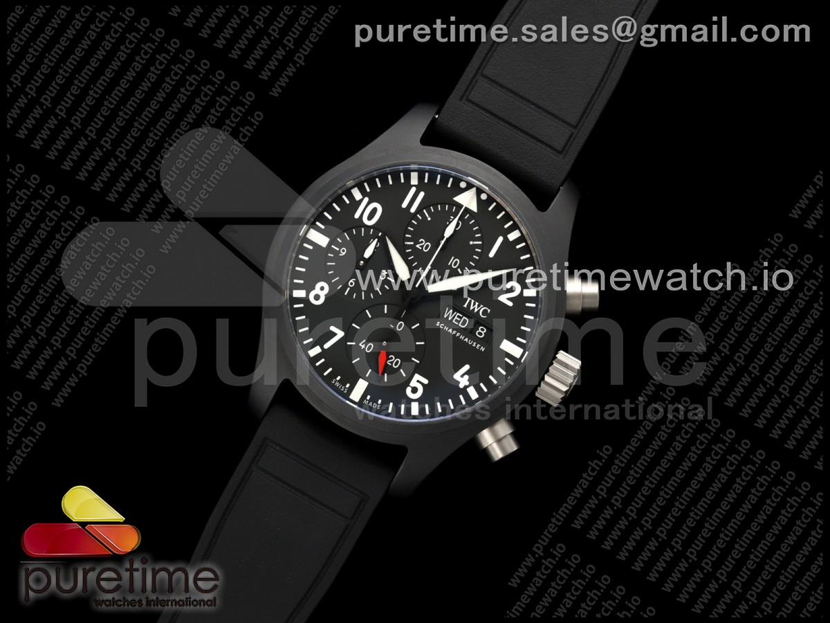 APSF공장 IWC 파일럿 워치 크로노 탑건 블랙세라믹 IW389401 블랙다이얼 블랙러버스트랩 Pilot’s Watch Chrono 41 IW389401 TOP GUN Black Ceramic APSF 11 Best Edition on Black Rubber Strap DD69385 Super Clone