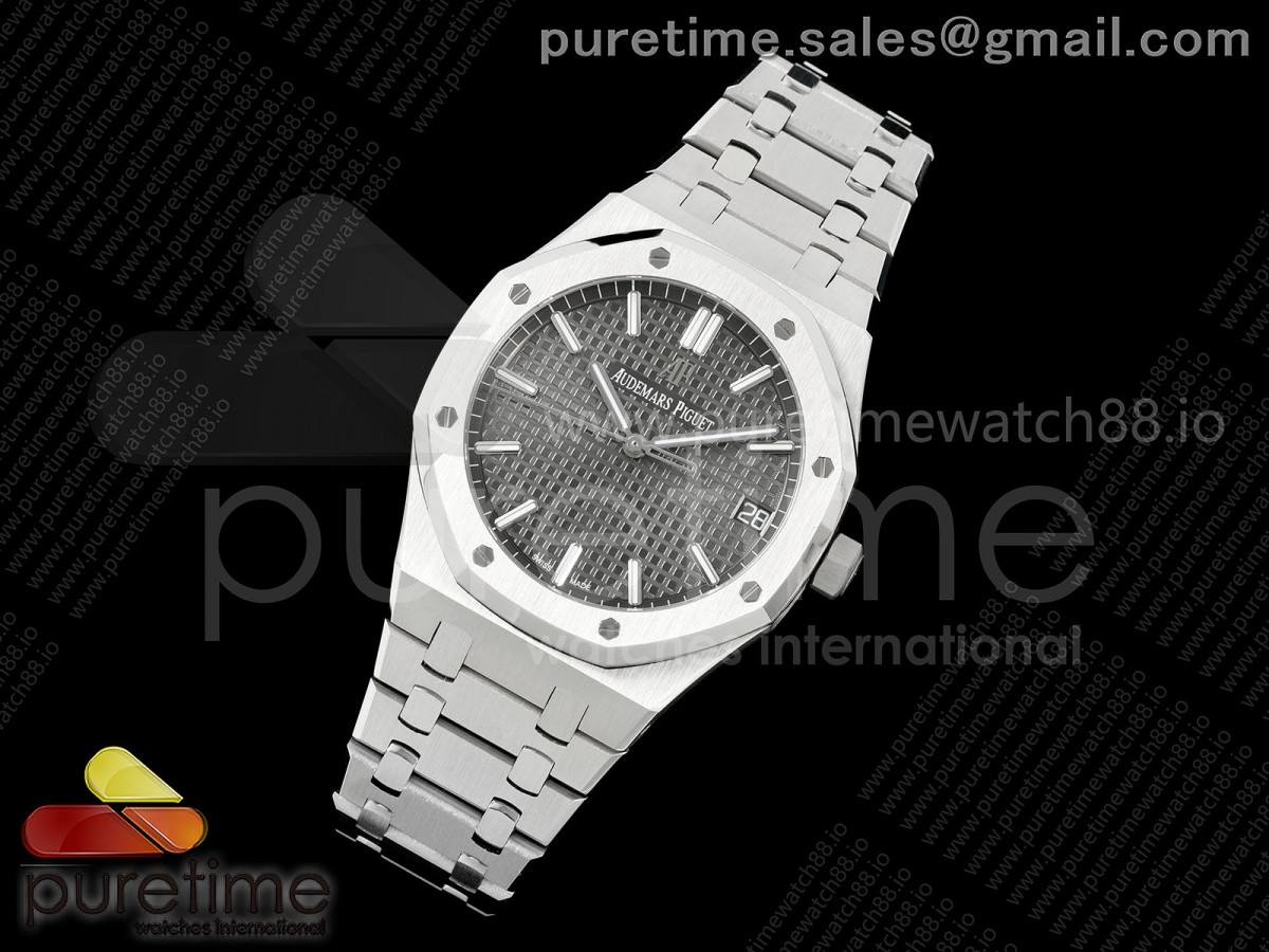  APS공장 로얄오크 41MM 15500 V3 Royal Oak 15500 SS APSF 11 Best Edition Gray Dial on SS Bracelet SA4302 Super Clone V3 (Free Sprung)