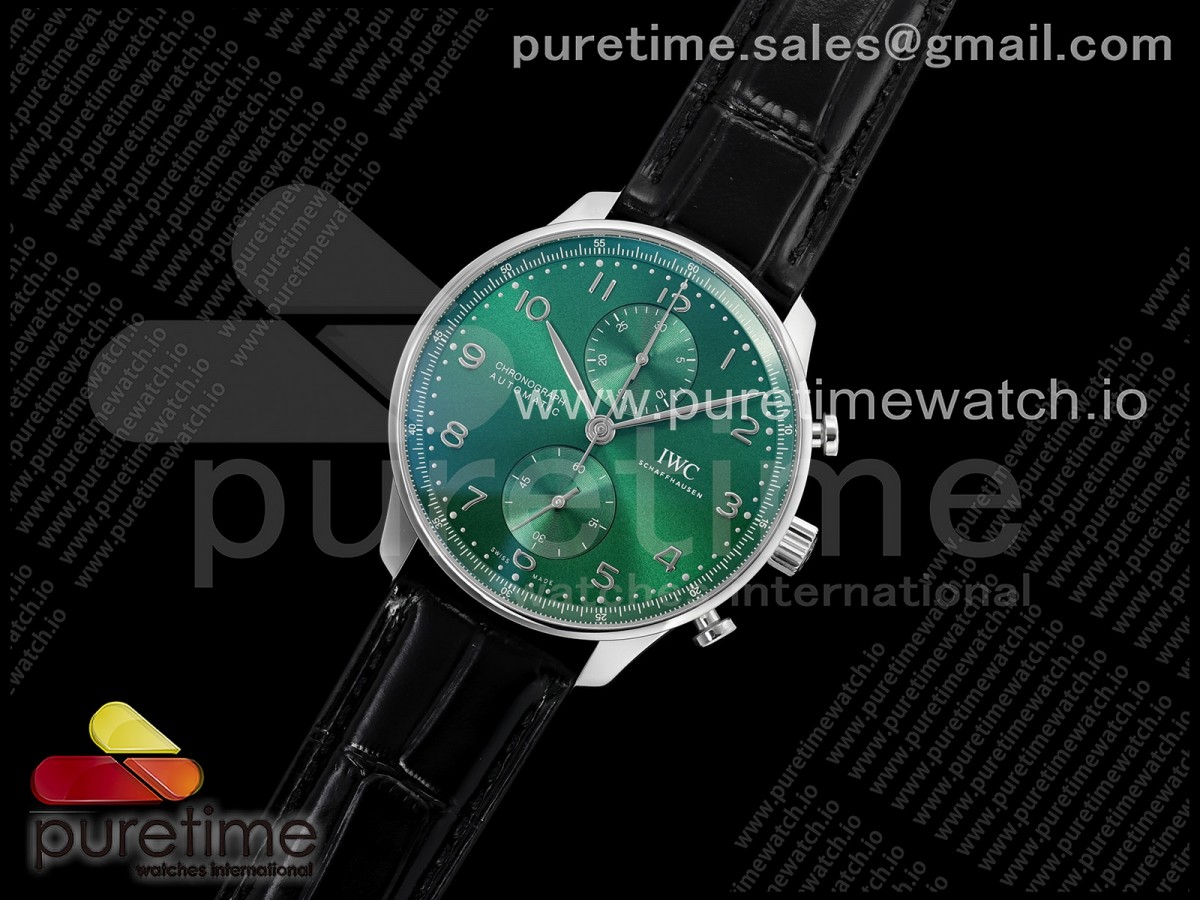 APSF공장 IWC 포르투기저 크로노 IW371615 그린다이얼 블랙가죽스트랩 Portugieser Chrono IW371615 APSF 11 Best Edtion Green Dial on Black Leather Strap DD69355 Super Clone