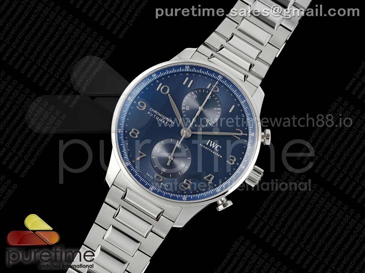 APSF공장 IWC 포르투기저 크로노 IW3716 블루다이얼 스틸브레이슬릿 Portugieser Chrono IW3716 APSF 11 Best Edtion Blue Dial on SS Bracelet DD69355 Super Clone