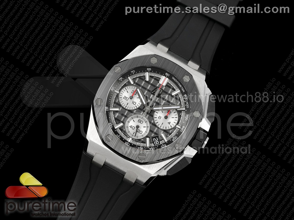 DDF공장 오데마피게 로얄오크 오프쇼어 43미리 26420 블랙/화이다이얼 블랙러브스트랩 Royal Oak Offshore 43mm 26420so SS DDF 11 Best Edition BlackWhite Dial on Black Rubber Strap DD4401 Super Clone